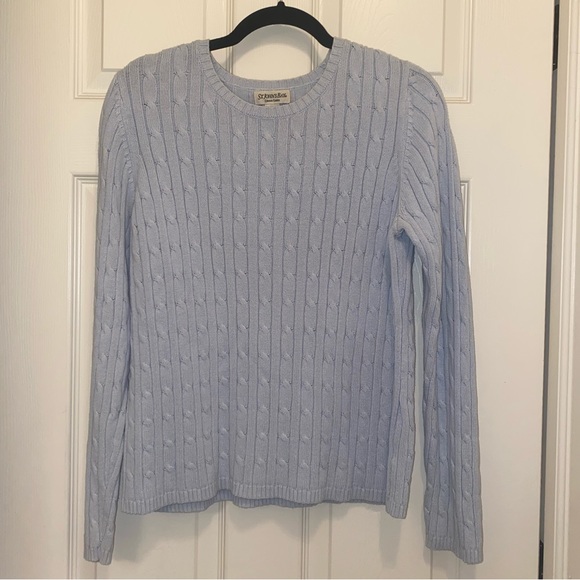Light Blue St. John’s Bay Classic Cable Knit Sweater - Picture 1 of 8